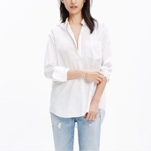 Madewell Drapey Oversize Boyshirt in Pure White